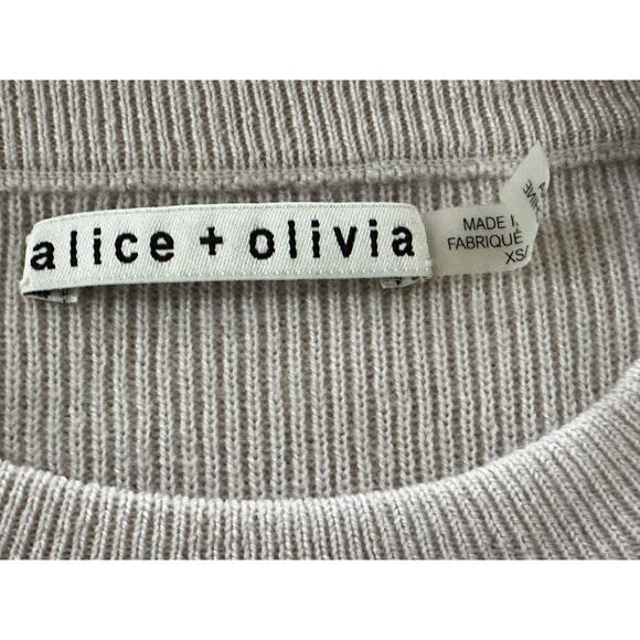 Alice + Olivia Jesse Guipure Lace Wool Knit Crew Neck Pullover Sweater XS - Picture 5 of 7